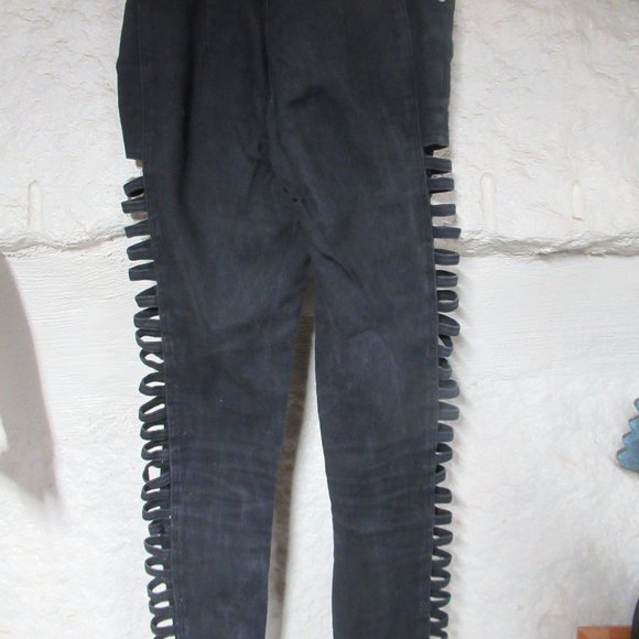 Vintage Retro I.O.U Black Denim Jean Jacket (Sz, S) and Jean (Sz. 5) Set - Picture 10 of 16